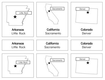 Preview of G031: USA STATES|CAPITALS 3 part cards (17pgs)