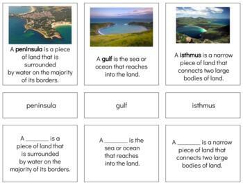 Preview of G051 (GOOGLE): LAND & WATER FORMATION (definitions) 3 part cards (4pgs)