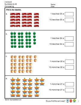 G1S2W3-MW2 Numbers to 40 Comparing and Number Pattern (Singapore Math)