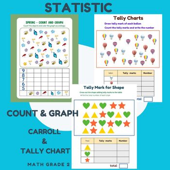 Preview of G2 Math: Statistics Data with Carroll Diagrams and Tally Charts - 11 workssheets
