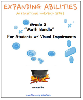 Preview of G3, CCS: Math Bundle, Frac, Geo, Alg, M & D, B 10 for Students Visually Impaired