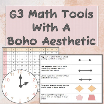 Preview of G3 Math Tools made with a Boho Aesthetic