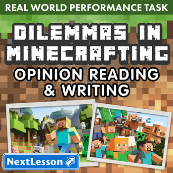 Preview of G3 Opinion Reading & Writing - Dilemmas in Minecrafting Performance Task