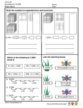 G3S1W1-MW Numbers to 10,000 Counting and Place Value (Singapore Math)