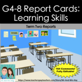 G4-8 Report Card Learning Skills Comments for Term 2 (Onta