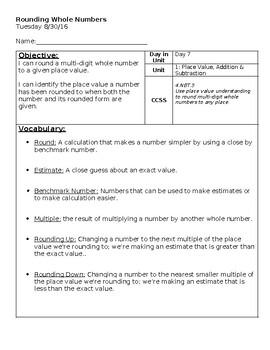 Preview of G4 | Round Multidigit Using Place Value Understanding | Lesson & Teacher Script