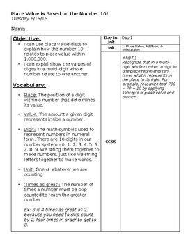 Preview of G4 | Understanding Place Value as Base 10 | Guided Notes + Teacher Script