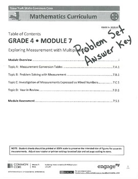 Preview of G4M7 - Problem Set  Solutions- FREE SAMPLE FULL MODULE - Eureka Math