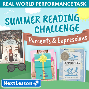 Preview of Bundle G6 Percents & Expressions - Summer Reading Challenge Performance Task