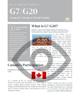 Preview of G7/G20 (Group of 7 and Group of 20)