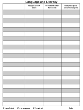 GA PreK Assessment Matrices by sarah smith | TPT