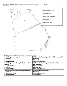 GA Regions Assessment by Stacey Homer | TPT