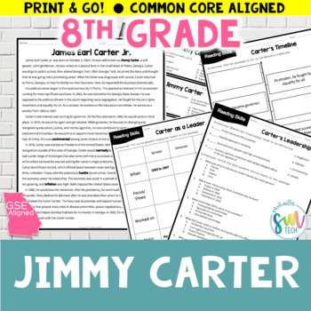 Preview of GA Social Studies: Jimmy Carter  - GSE SS8H12, SS8H12b Reading Activities