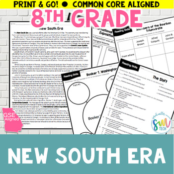 Preview of GA Social Studies: New South Era - GSE SS8H7 SS8H7a Reading Activities