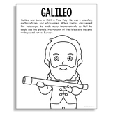 GALILEO Inventor Coloring Page Poster Craft | STEM Workshe