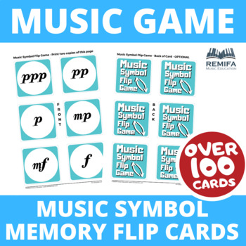 Preview of GAME - Music Symbols Memeory Flip Game - OVER 100 cards.