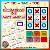 GAME: TIC TAC TOE Operations on Polynomials