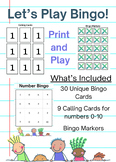 GAMES! Multiplication Ten Frames and 0-10 Bingo