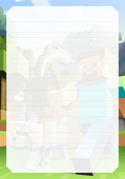 GAMING PRINTABLE LINED PAPER - FORTNITE Minecraft God of 