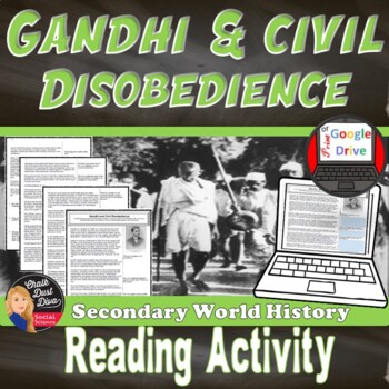 Preview of GANDHI & Civil Disobedience | Reading | Print & Digital | India | Imperialism