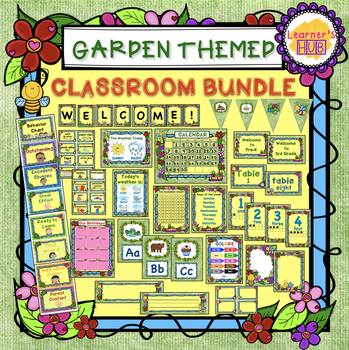 Preview of GARDEN THEME CLASSROOM DECOR BUNDLE | PLANTS | BEES | BUGS | by Learner's Hub
