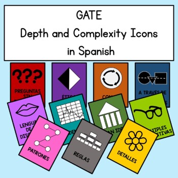 Preview of GATE Depth and Complexity Icons in SPANISH