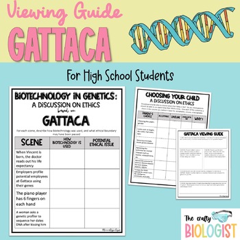 Preview of GATTACA Viewing Guide for HS Students - Biotechnology Discussion and Ethics
