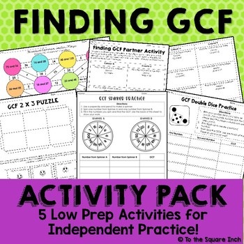 Preview of GCF Activities - Low Prep Greatest Common Factor Games, Puzzles and Stations