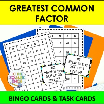 Preview of Greatest Common Factor Bingo Game | GCF Task Cards | Whole Class Activity