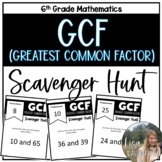 GCF Greatest Common Factor Scavenger Hunt for 6th Grade Math