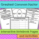 GCF Greatest Common Factor Interactive Notebook