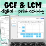 GCF and LCM Digital and Print Activity for Google Drive an