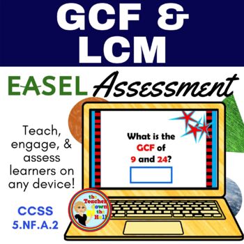 Preview of GCF / LCM Easel Assessment - Digital Factor and Multiple Activity