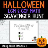 GCF & LCM Halloween Scavenger Hunt (6th Grade Math)