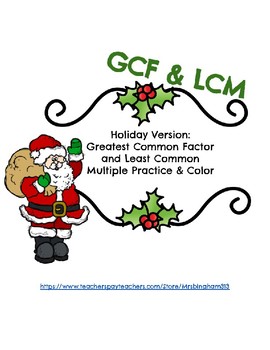 Preview of GCF & LCM Holiday Practice