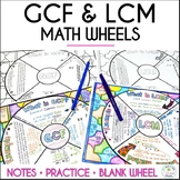 GCF and LCM Notes Doodle Math Wheels