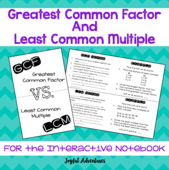 GCF/LCM Notebook Foldable by The Math Life | Teachers Pay Teachers