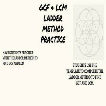 Preview of GCF & LCM PRACTICE