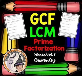 Preview of GCF LCM Prime Factorization Worksheet QUIZ with Answer KEY