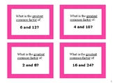 GCF & LCM Task Cards (16 of each, PLUS 8 extra CHALLENGE C