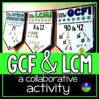 Preview of GCF, LCM and Prime Factors Math Pennant Activity