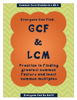 GCF and LCM: Homework or Worksheets by Everyone Can Do Math | TPT