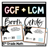 GCF and LCM 6th Grade Boom Cards