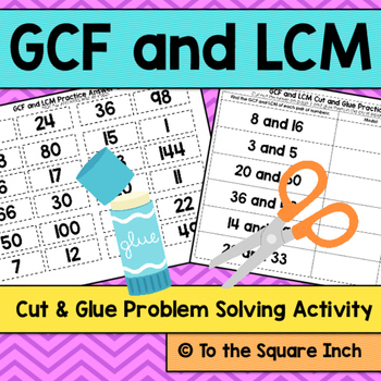 Preview of GCF and LCM Activity