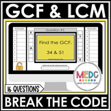 GCF and LCM Activity Break the Code