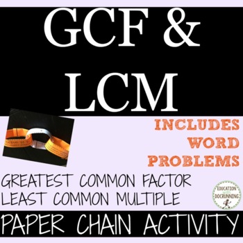 Preview of GCF and LCM Activity Paper Chain 6.NS.B.4