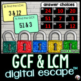 GCF and LCM Digital Math Escape Room