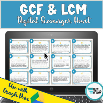 Preview of GCF and LCM Digital Scavenger Hunt Activity | Distance Learning Google Classroom