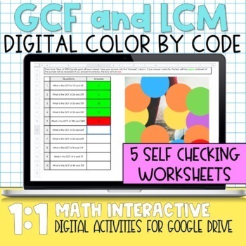 Preview of GCF and LCM Digital Worksheets
