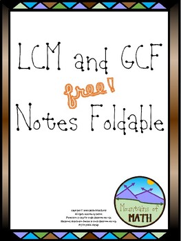 Preview of GCF and LCM Notes Foldable